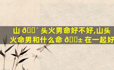 山 🌴 头火男命好不好,山头火命男和什么命 🐱 在一起好